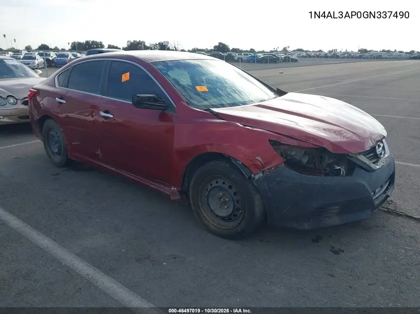 NISSAN ALTIMA 2016, VIN 1N4AL3AP0GN337490