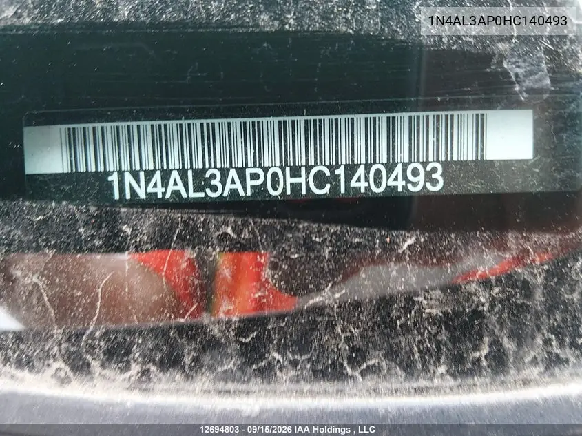 2017 NISSAN ALTIMA VIN 1N4AL3AP0HC140493 — фото 18