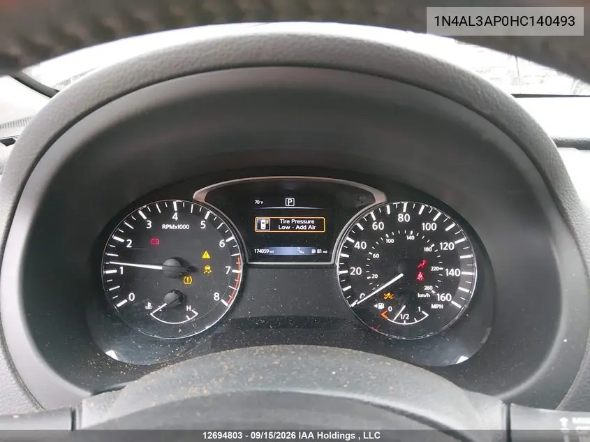 2017 NISSAN ALTIMA VIN 1N4AL3AP0HC140493 — фото 7