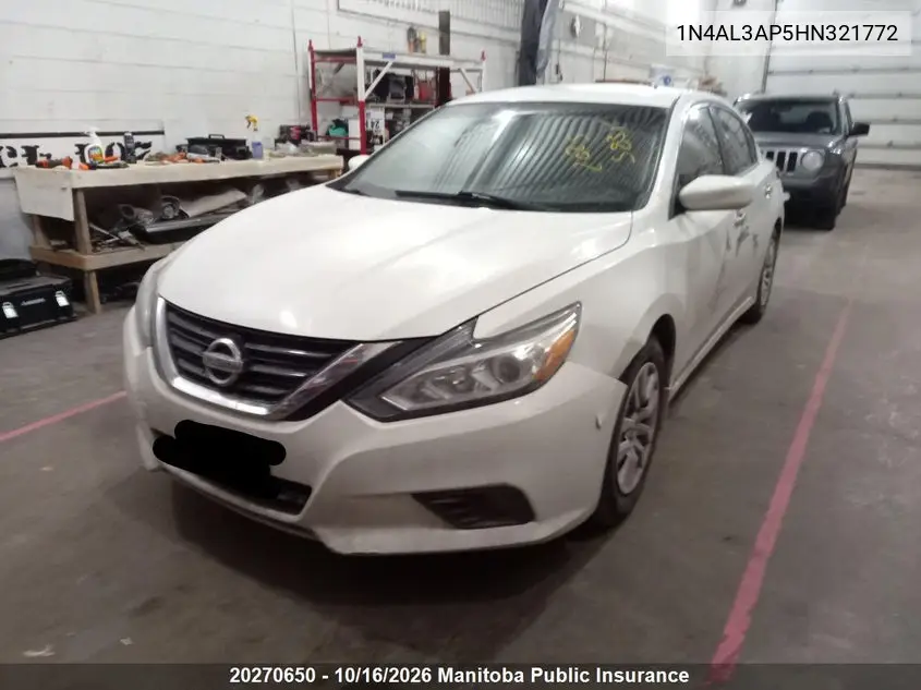 NISSAN ALTIMA 2017, VIN 1N4AL3AP5HN321772