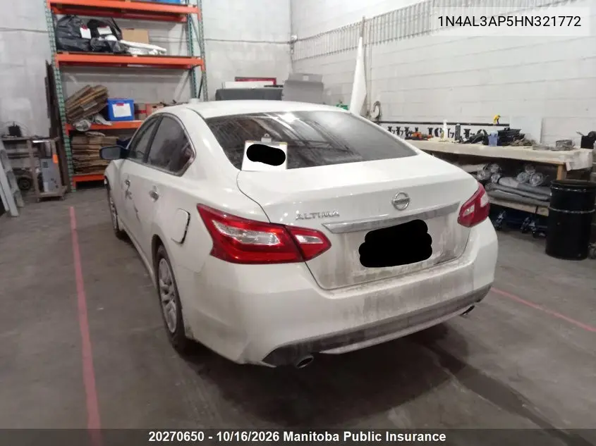 2017 NISSAN ALTIMA VIN 1N4AL3AP5HN321772 — фото 3