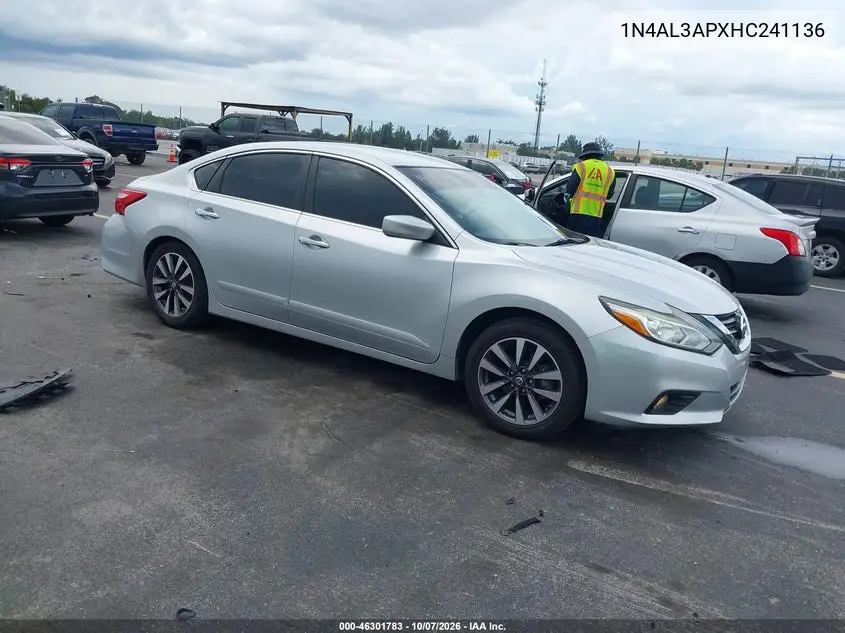 NISSAN ALTIMA 2017, VIN 1N4AL3APXHC241136