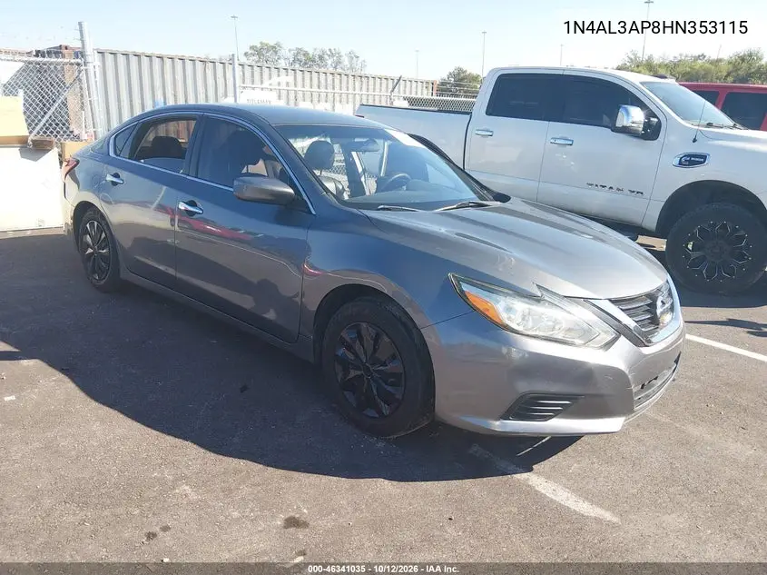 NISSAN ALTIMA 2017, VIN 1N4AL3AP8HN353115