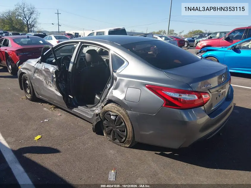 2017 NISSAN ALTIMA VIN 1N4AL3AP8HN353115 — фото 3