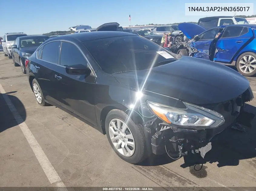 NISSAN ALTIMA 2017, VIN 1N4AL3AP2HN365017