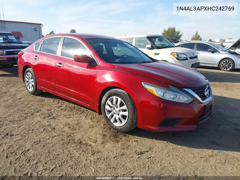 NISSAN ALTIMA 2017, VIN 1N4AL3APXHC242769