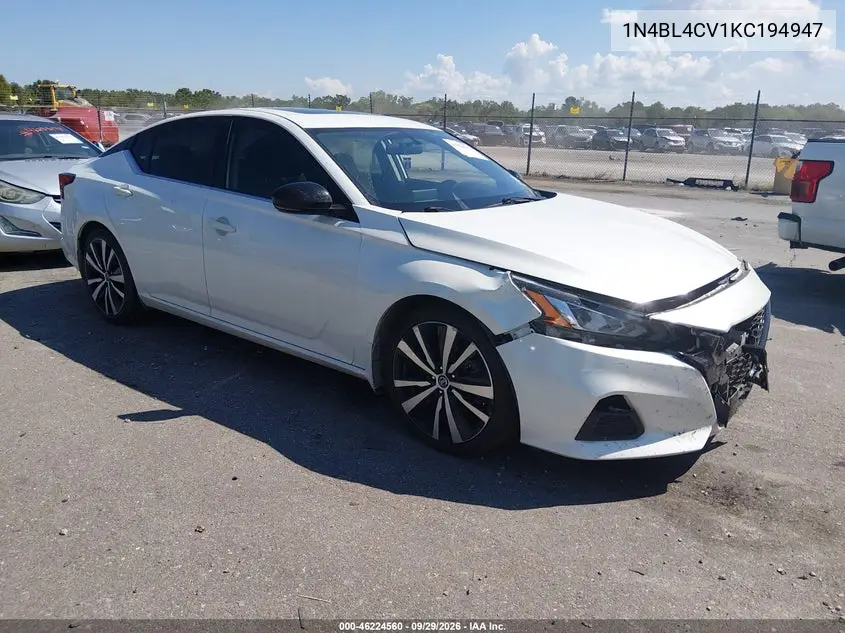 NISSAN ALTIMA 2019, VIN 1N4BL4CV1KC194947