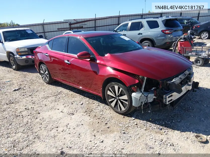 NISSAN ALTIMA 2019, VIN 1N4BL4EV4KC181767
