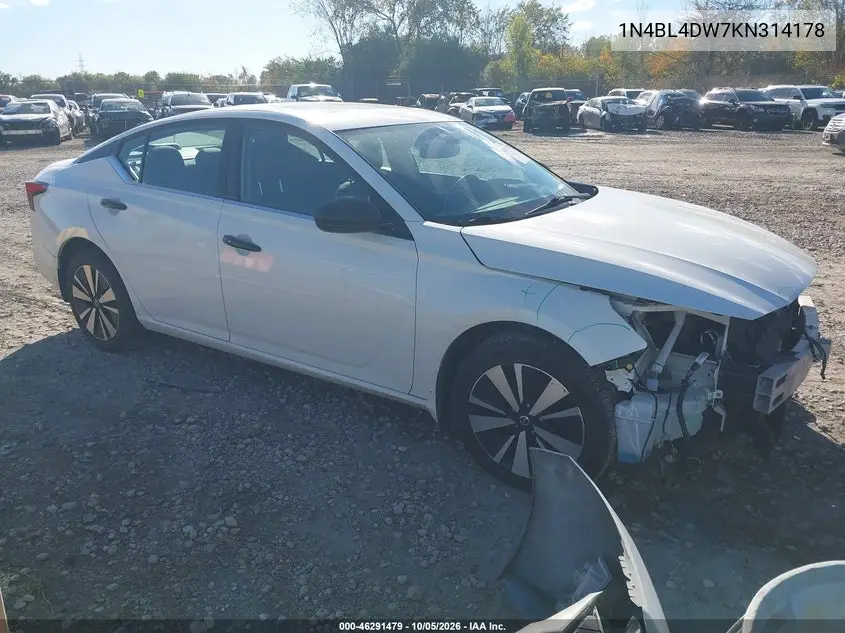 NISSAN ALTIMA 2019, VIN 1N4BL4DW7KN314178