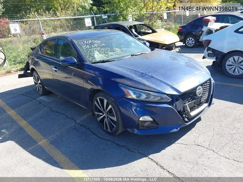 NISSAN ALTIMA 2022, VIN 1N4BL4FW9NN398019