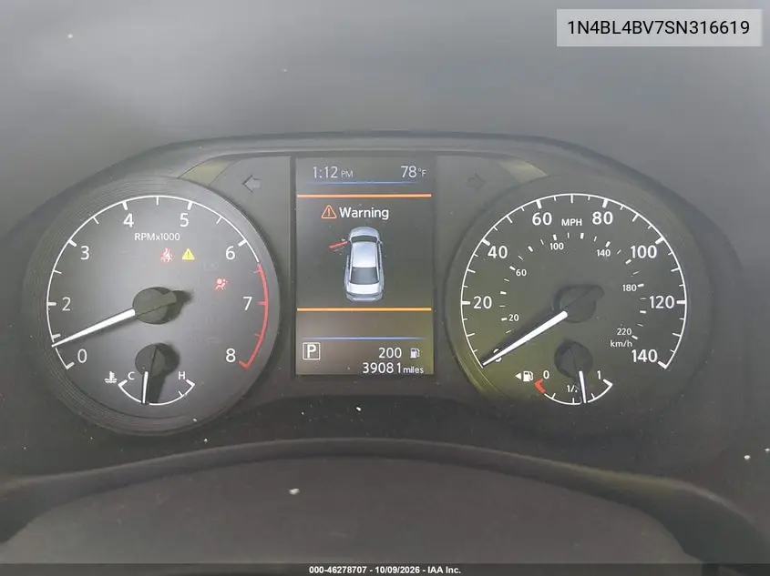 2025 NISSAN ALTIMA VIN 1N4BL4BV7SN316619 — фото 7