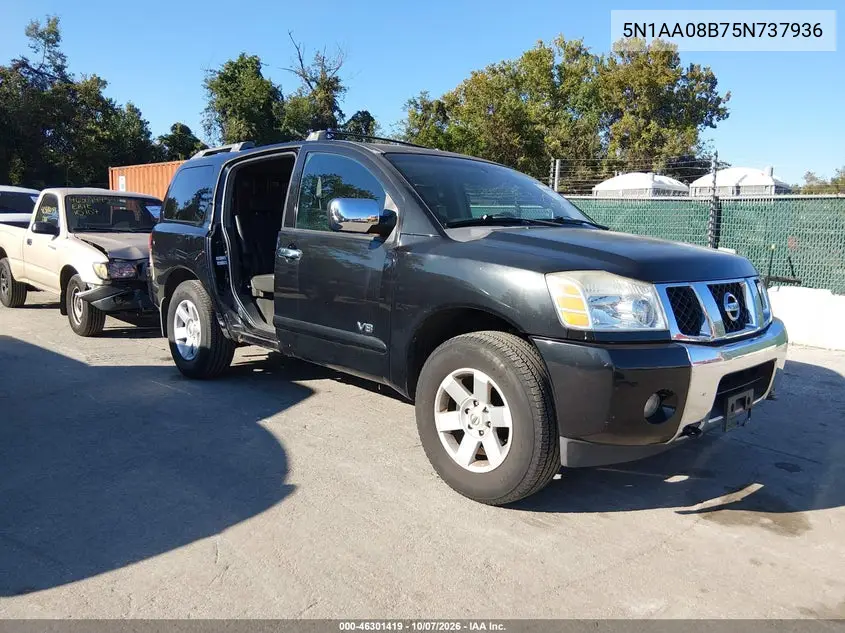 NISSAN ARMADA 2005, VIN 5N1AA08B75N737936