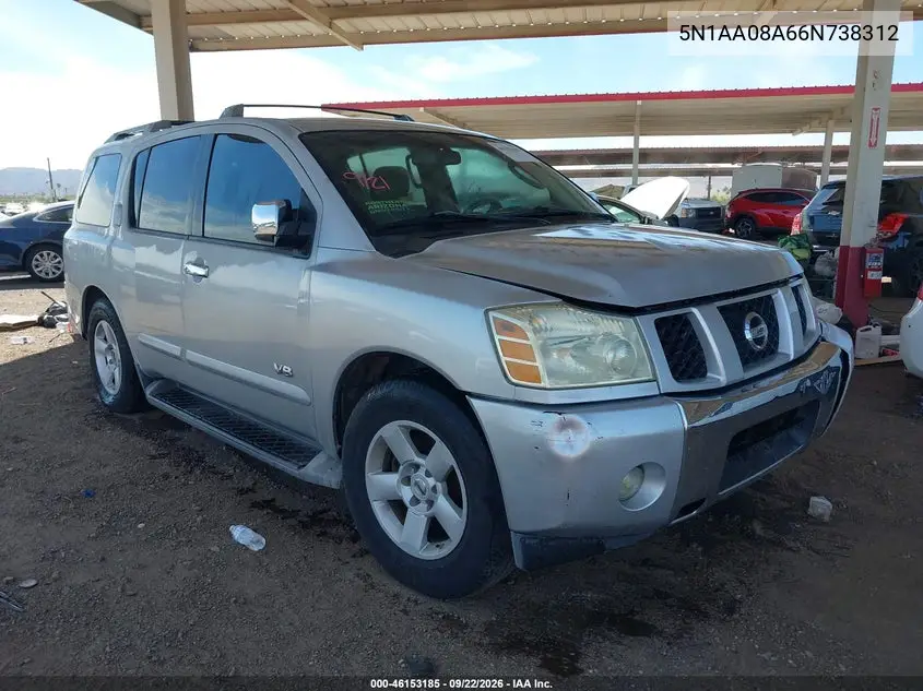 NISSAN ARMADA 2006, VIN 5N1AA08A66N738312