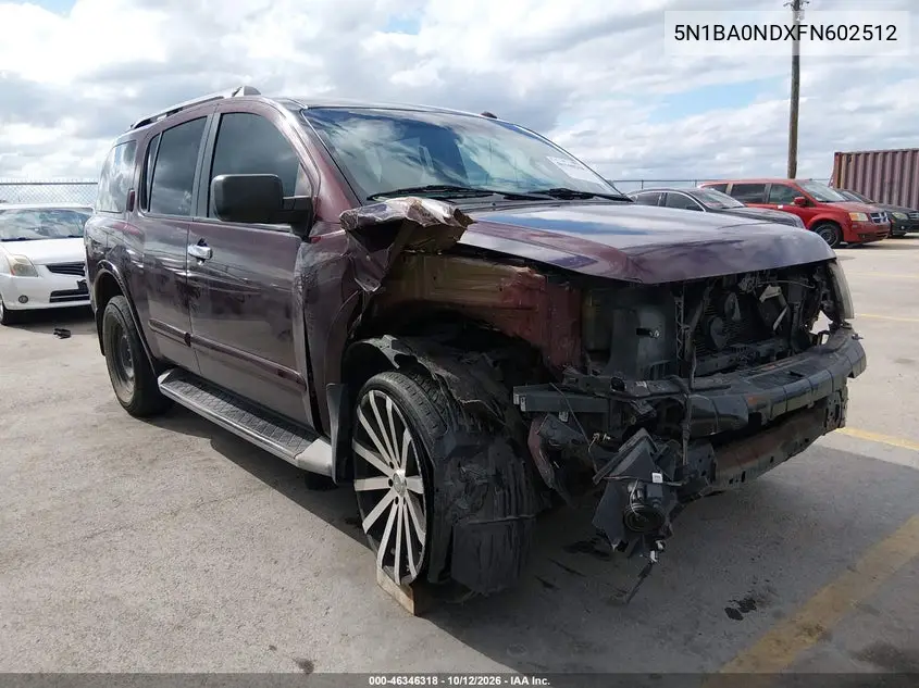 NISSAN ARMADA 2015, VIN 5N1BA0NDXFN602512