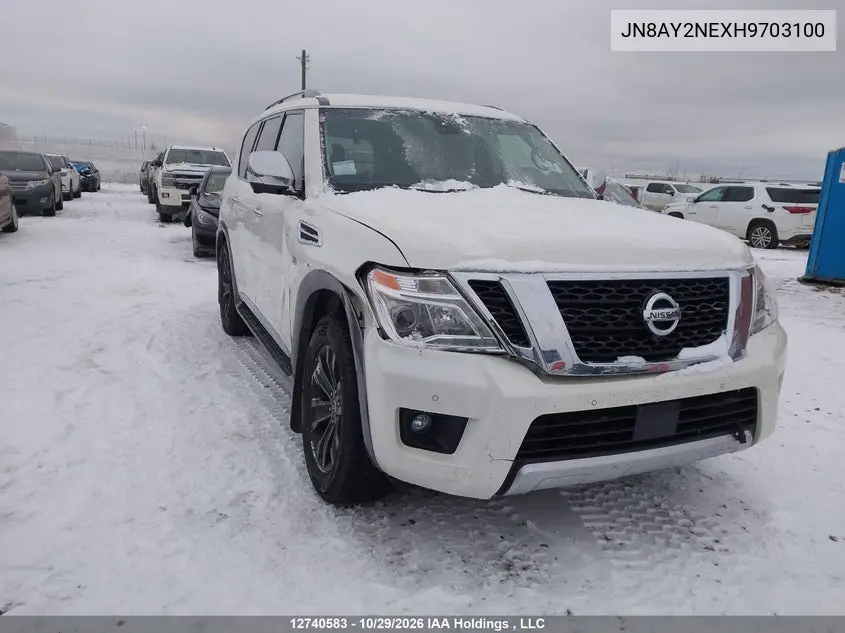 NISSAN ARMADA 2017, VIN JN8AY2NEXH9703100