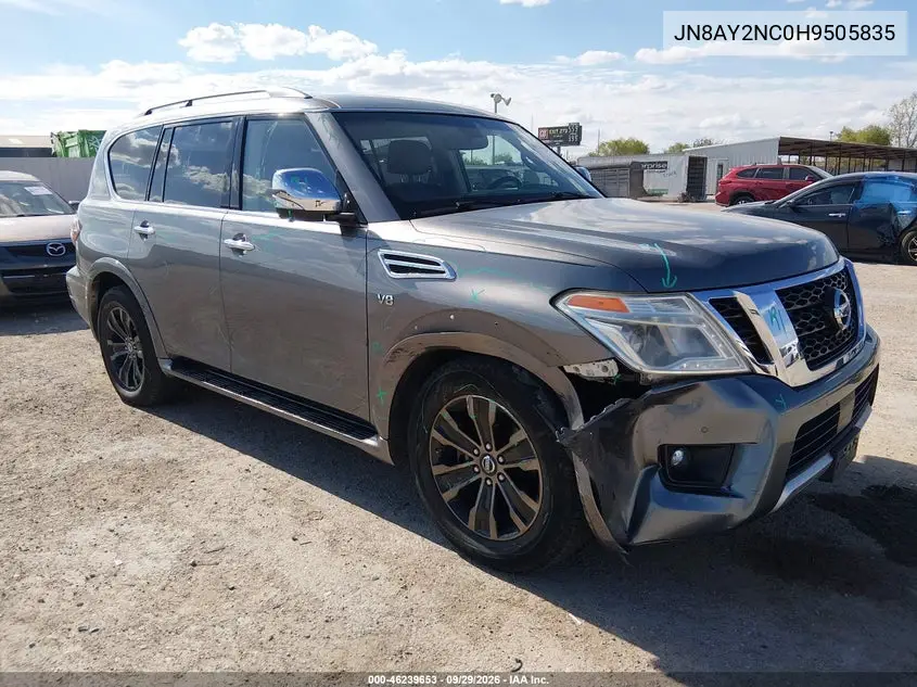 NISSAN ARMADA 2017, VIN JN8AY2NC0H9505835