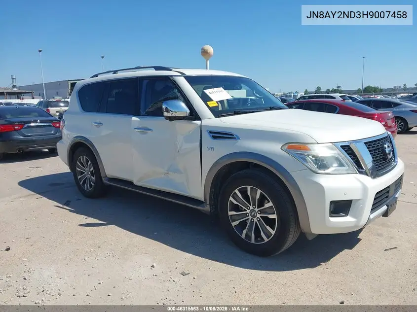 NISSAN ARMADA 2017, VIN JN8AY2ND3H9007458