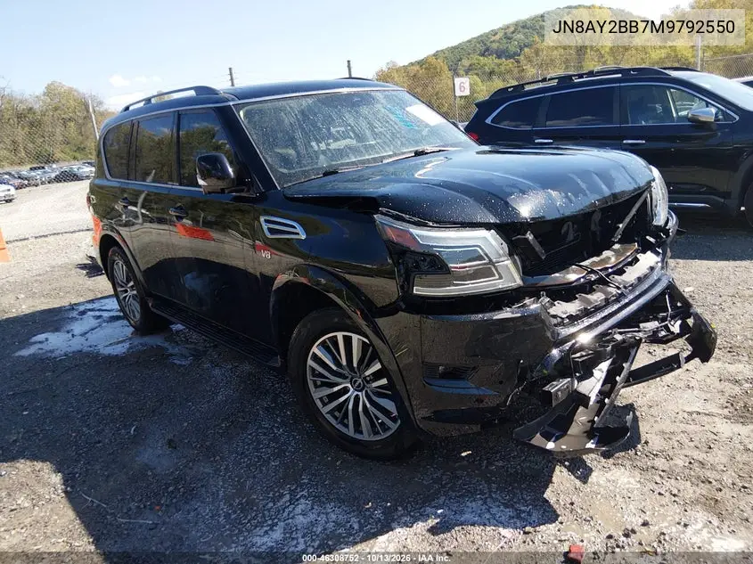 NISSAN ARMADA 2021, VIN JN8AY2BB7M9792550