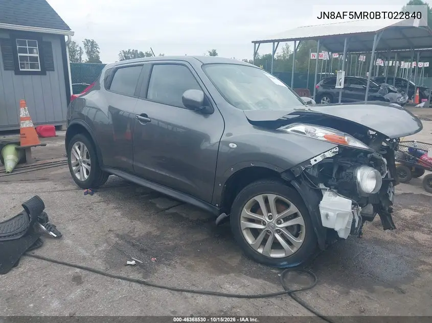 NISSAN JUKE 2011, VIN JN8AF5MR0BT022840