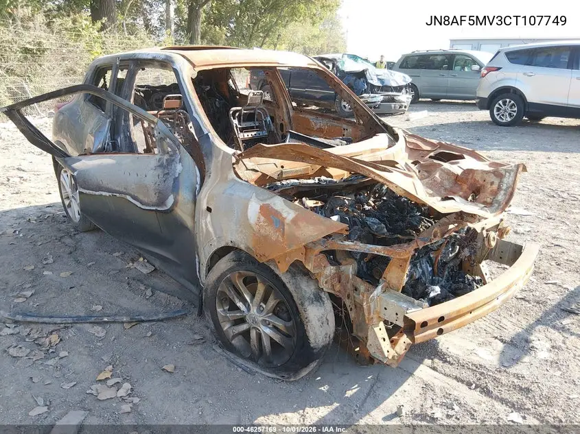 NISSAN JUKE 2012, VIN JN8AF5MV3CT107749