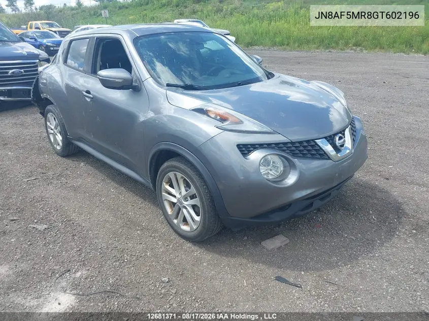 NISSAN JUKE 2016, VIN JN8AF5MR8GT602196