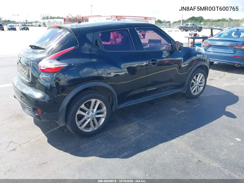 2016 NISSAN JUKE VIN JN8AF5MR0GT600765 — фото 4