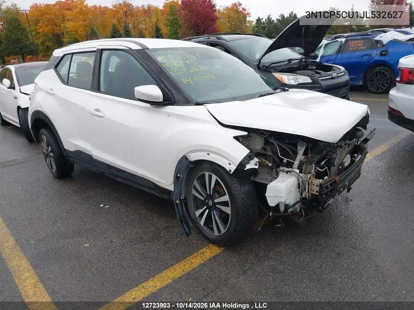 NISSAN KICKS 2018, VIN 3N1CP5CU1JL532627