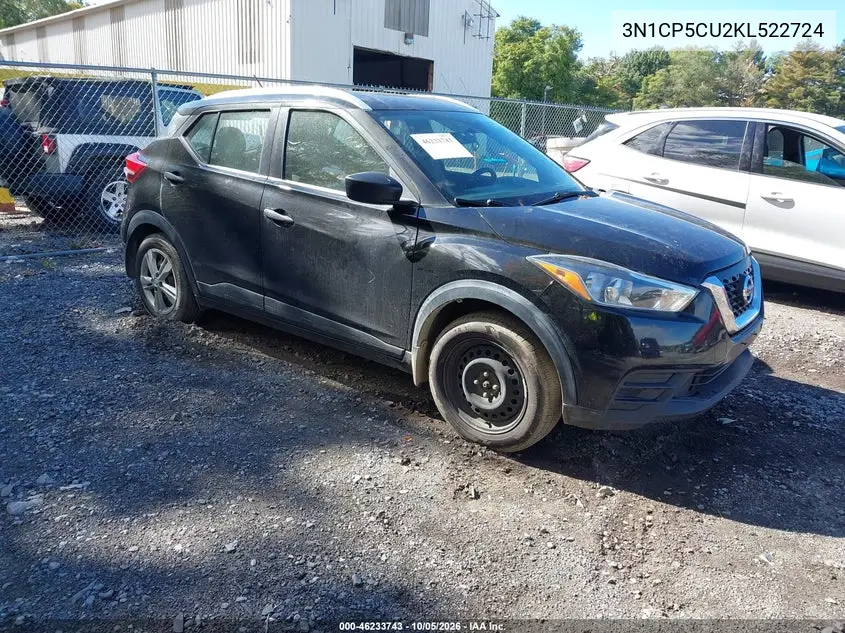 NISSAN KICKS 2019, VIN 3N1CP5CU2KL522724