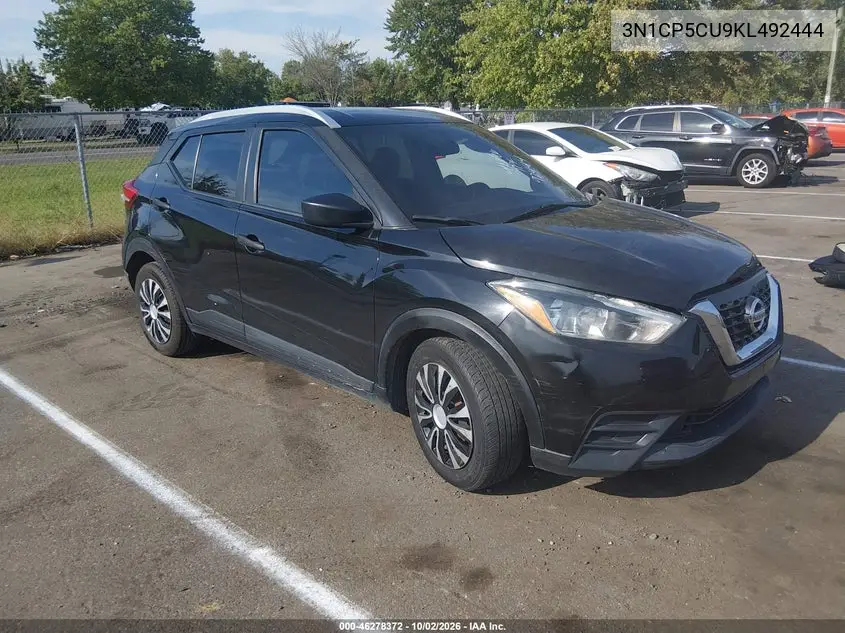 NISSAN KICKS 2019, VIN 3N1CP5CU9KL492444