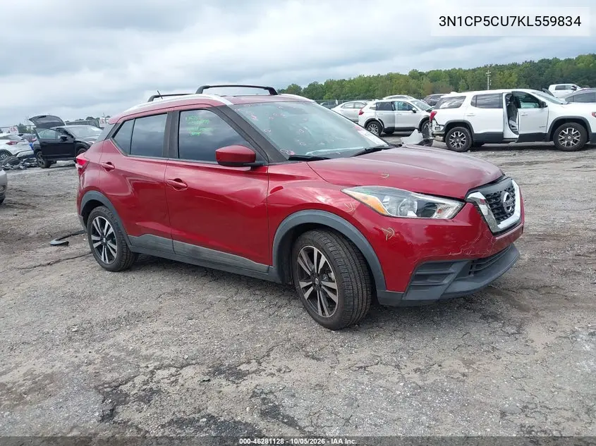 NISSAN KICKS 2019, VIN 3N1CP5CU7KL559834