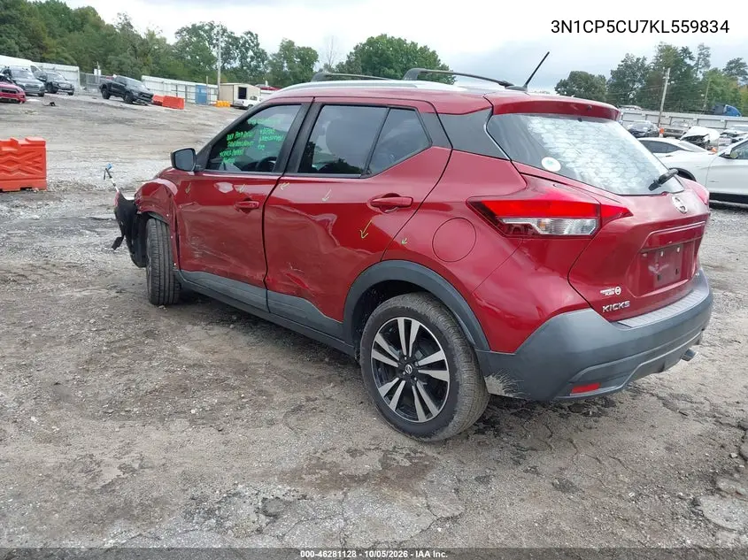2019 NISSAN KICKS VIN 3N1CP5CU7KL559834 — фото 3