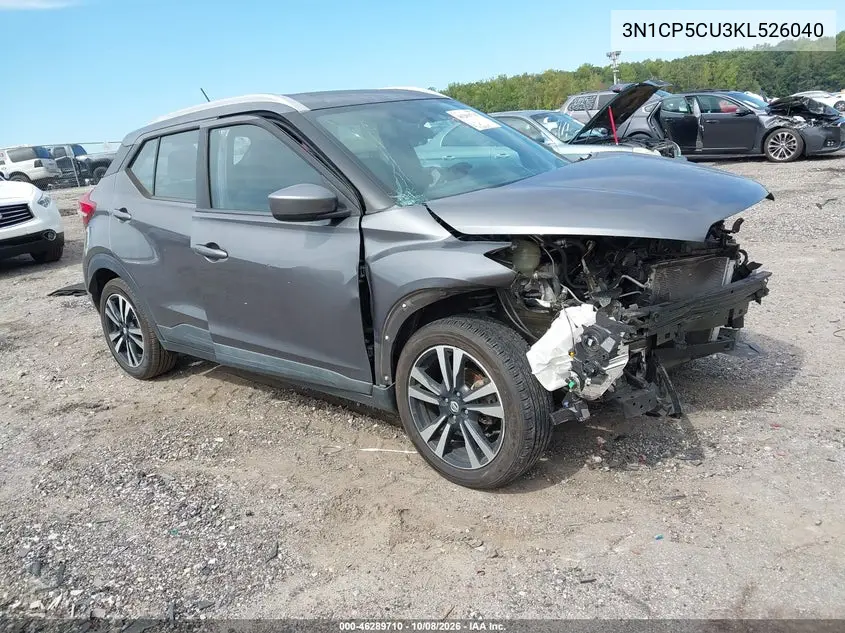 NISSAN KICKS 2019, VIN 3N1CP5CU3KL526040