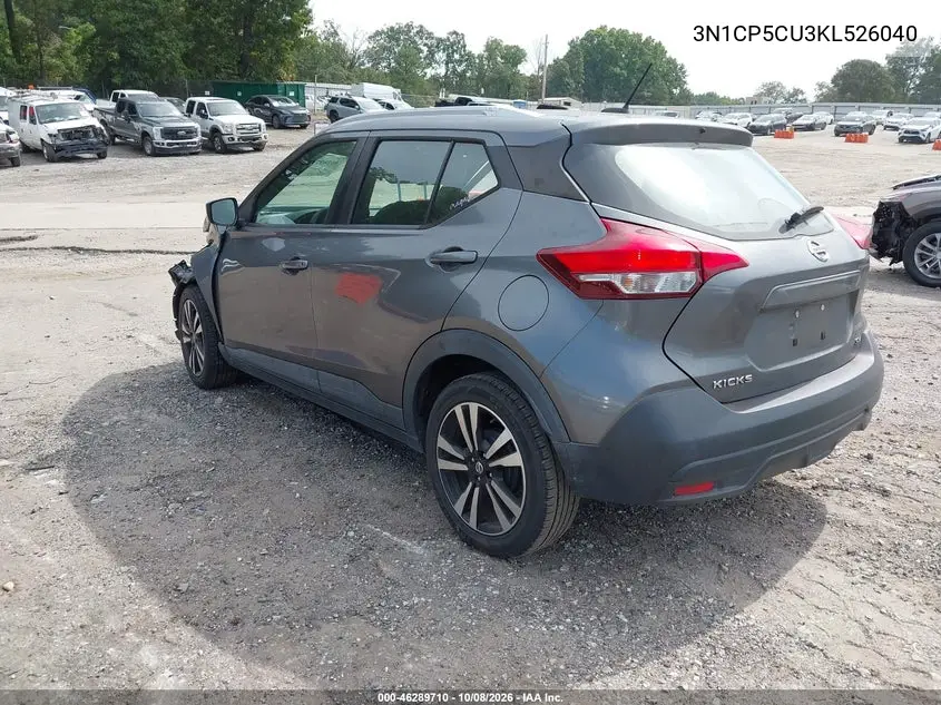 2019 NISSAN KICKS VIN 3N1CP5CU3KL526040 — фото 3
