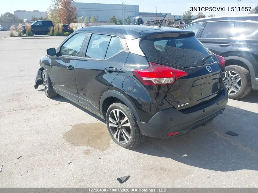 2020 NISSAN KICKS VIN 3N1CP5CVXLL511657 — фото 3