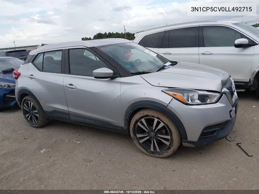 NISSAN KICKS 2020, VIN 3N1CP5CV0LL492715