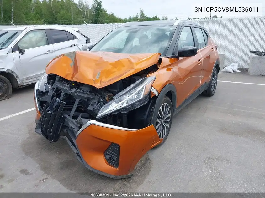 2021 NISSAN KICKS VIN 3N1CP5CV8ML536011 — фото 2