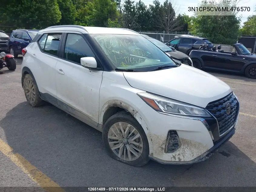 NISSAN KICKS 2021, VIN 3N1CP5CV6ML476570