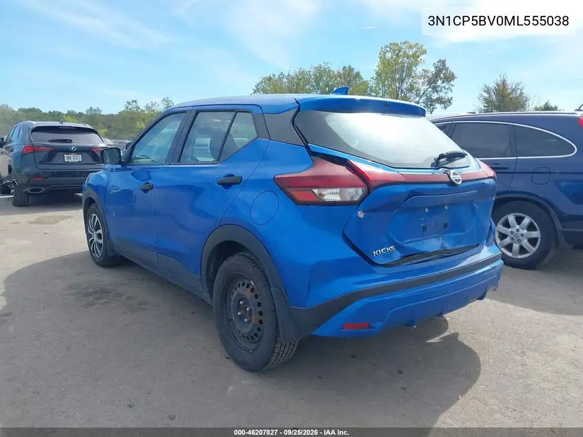 2021 NISSAN KICKS VIN 3N1CP5BV0ML555038 — фото 3