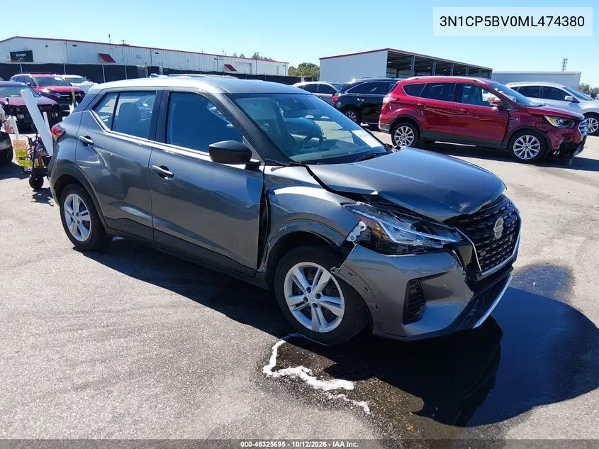 NISSAN KICKS 2021, VIN 3N1CP5BV0ML474380