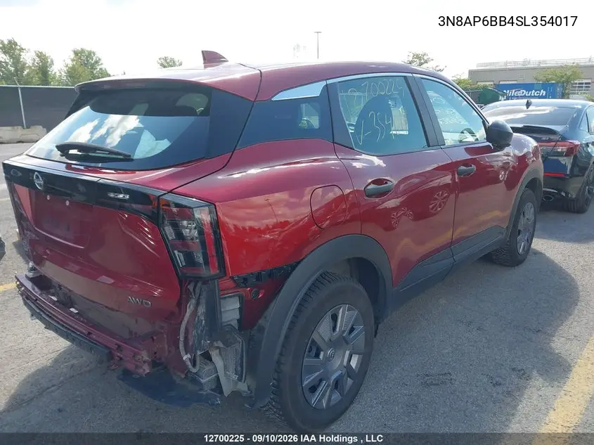 2025 NISSAN KICKS VIN 3N8AP6BB4SL354017 — фото 4