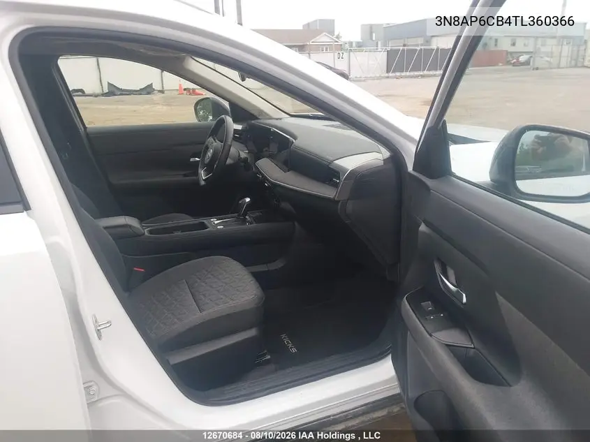 2026 NISSAN KICKS VIN 3N8AP6CB4TL360366 — фото 5