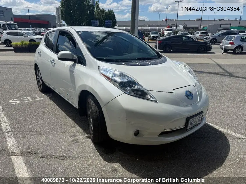 NISSAN LEAF 2015, VIN 1N4AZ0CP8FC304354