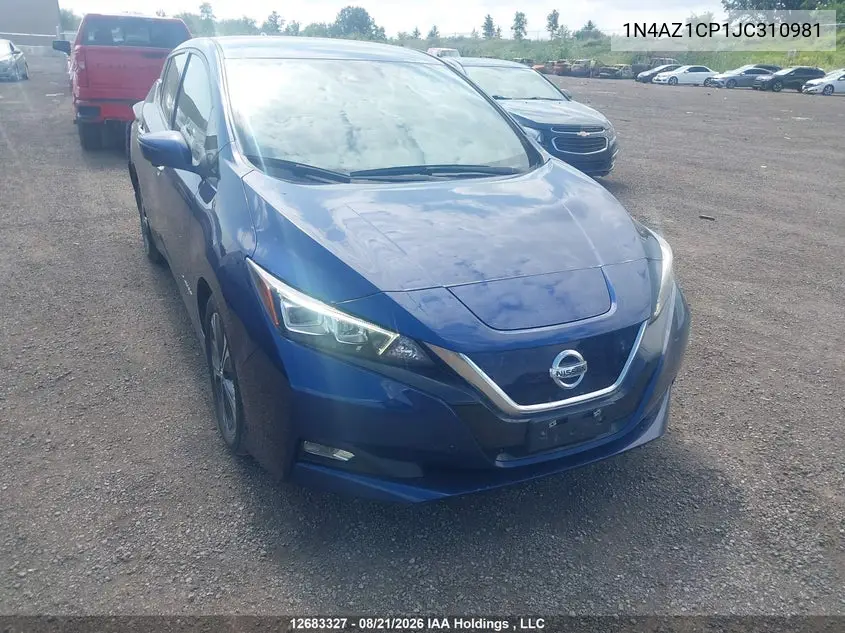 NISSAN LEAF 2018, VIN 1N4AZ1CP1JC310981