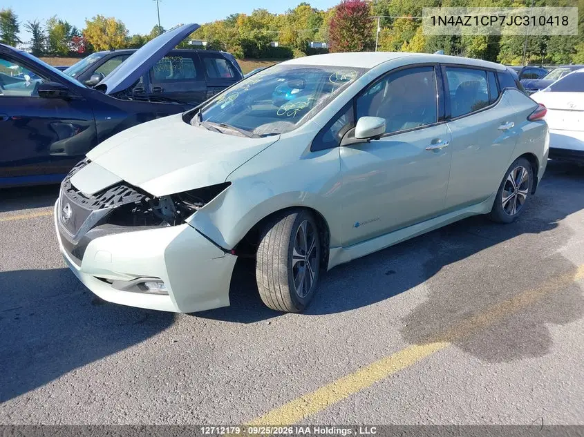 2018 NISSAN LEAF VIN 1N4AZ1CP7JC310418 — фото 2
