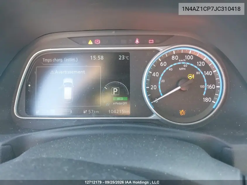 2018 NISSAN LEAF VIN 1N4AZ1CP7JC310418 — фото 7