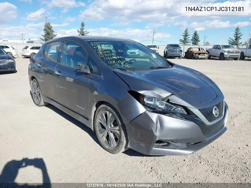 NISSAN LEAF 2018, VIN 1N4AZ1CP1JC312181