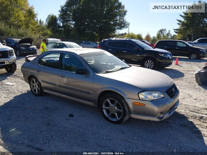 NISSAN MAXIMA 2001, VIN JN1CA31AX1T104789