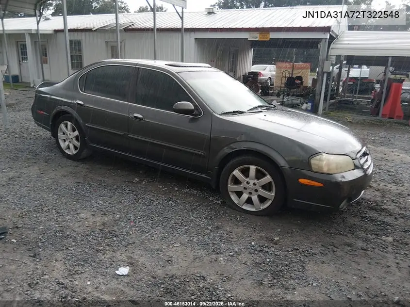 NISSAN MAXIMA 2002, VIN JN1DA31A72T322548