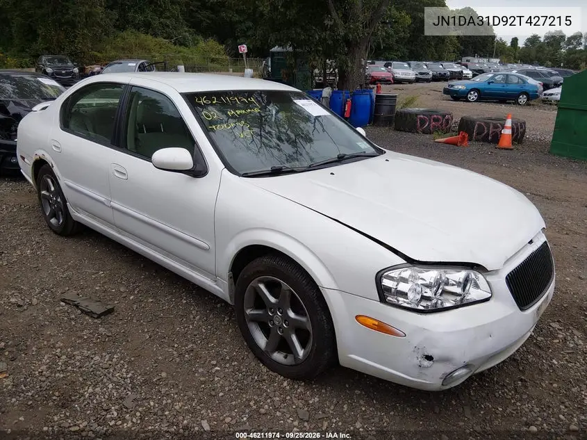 NISSAN MAXIMA 2002, VIN JN1DA31D92T427215