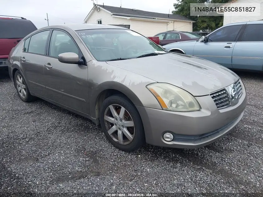 NISSAN MAXIMA 2005, VIN 1N4BA41E55C851827